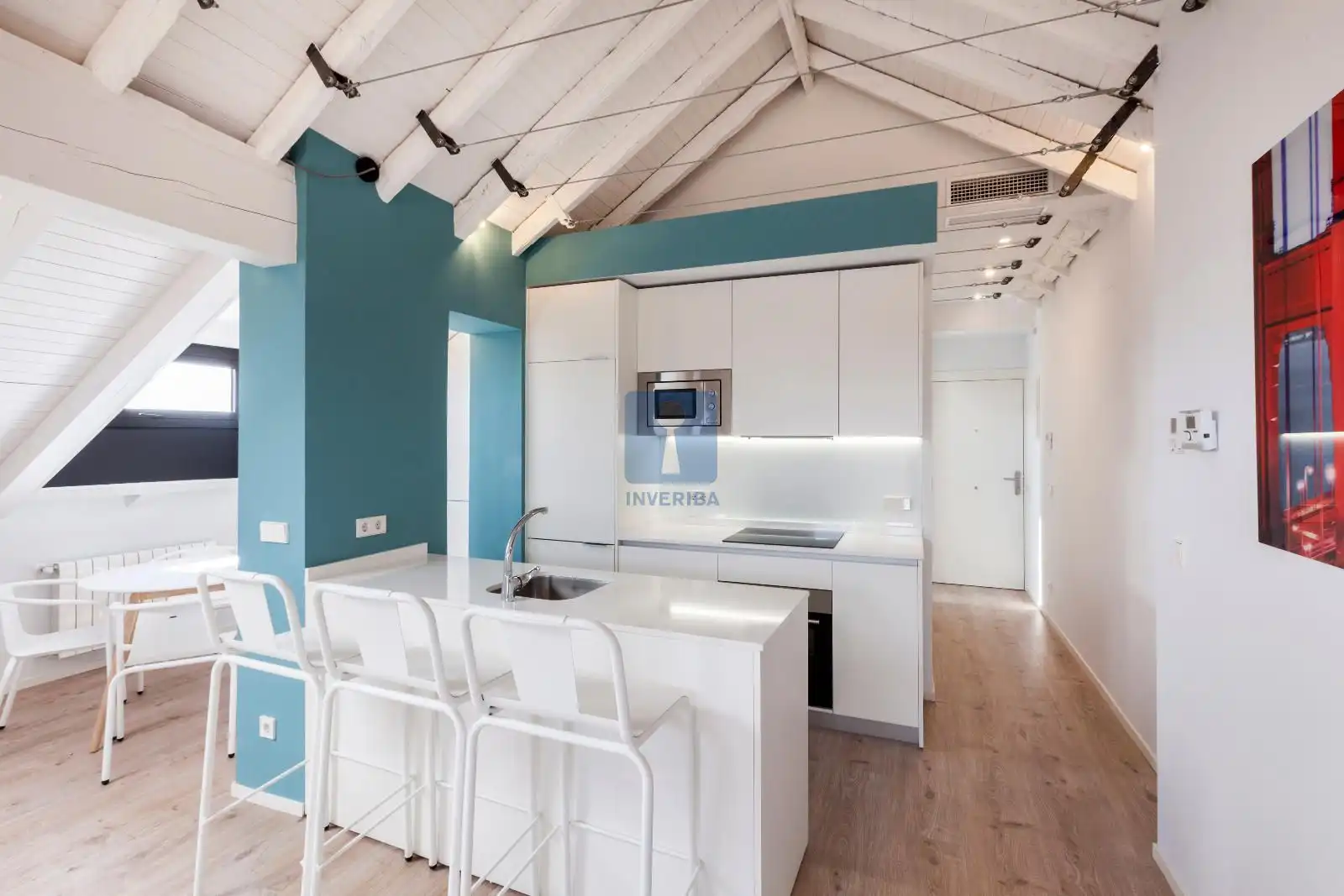 Kitchen of Attic for rent in Madrid  with Air Conditioner, Heating and Parquet flooring