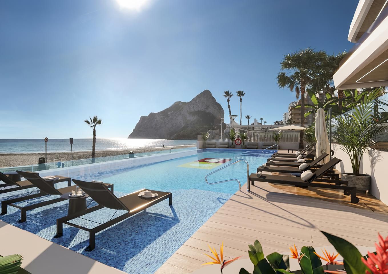 Swimming pool of Flat for sale in Calpe / Calp  with Air Conditioner, Terrace and Swimming Pool