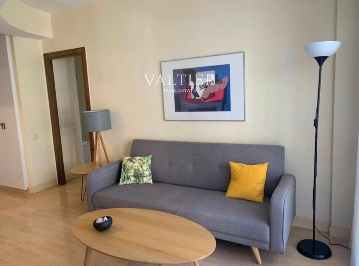 Sala d'estar de Pis de lloguer en  Madrid Capital amb Aire condicionat, Terrassa i Piscina