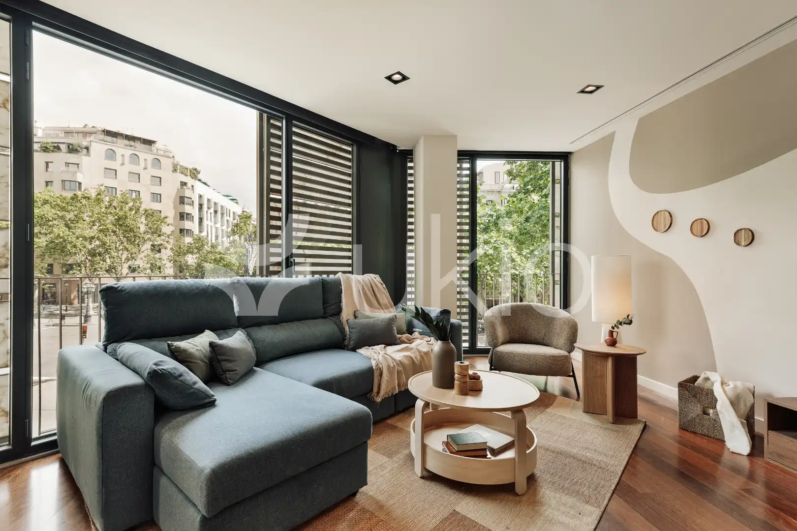 Sala de estar de Apartamento de alquiler en Barcelona con Aire acondicionado, Calefacción y Amueblado