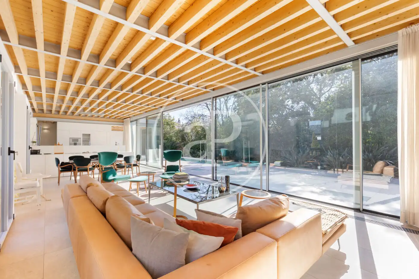 Living room of Houses for sale in Sant Cugat del Vallès  with Air Conditioner, Heating and Private garden