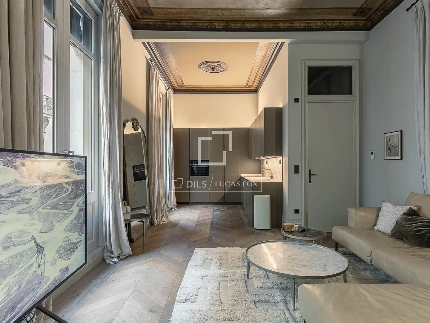 Wohnzimmer von Wohnung zum Verkauf in Barcelona mit Klimaanlage, Heizung und Möbliert
