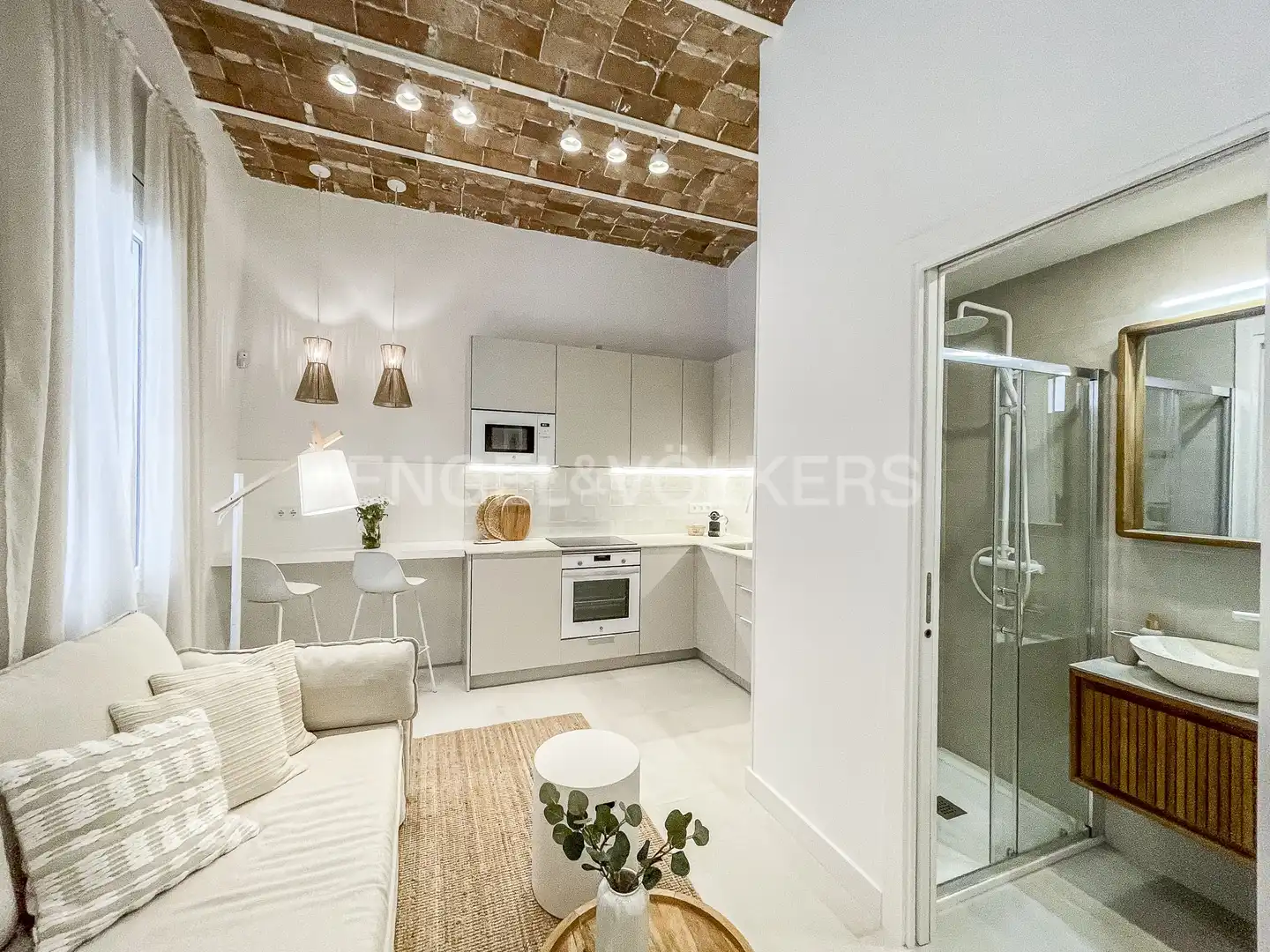 Cocina de Piso de alquiler en Barcelona con Aire acondicionado, Calefacción y Amueblado