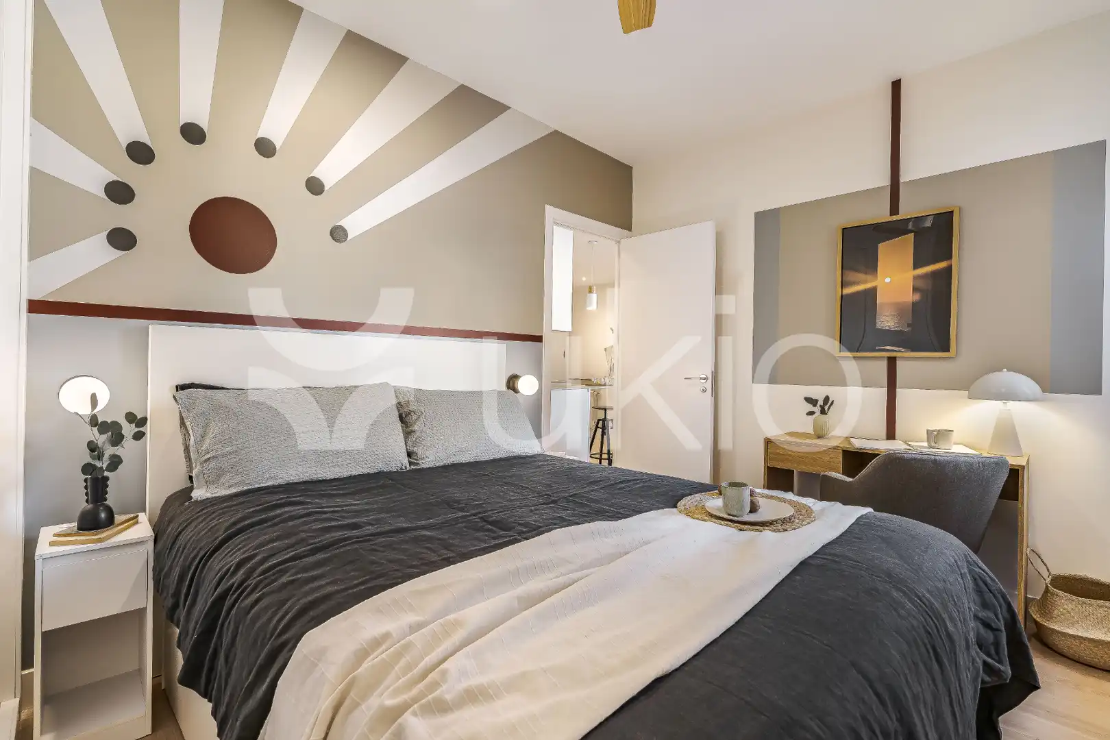 Schlafzimmer von Wohnungen zur Miete in Madrid mit Klimaanlage, Heizung und Möbliert