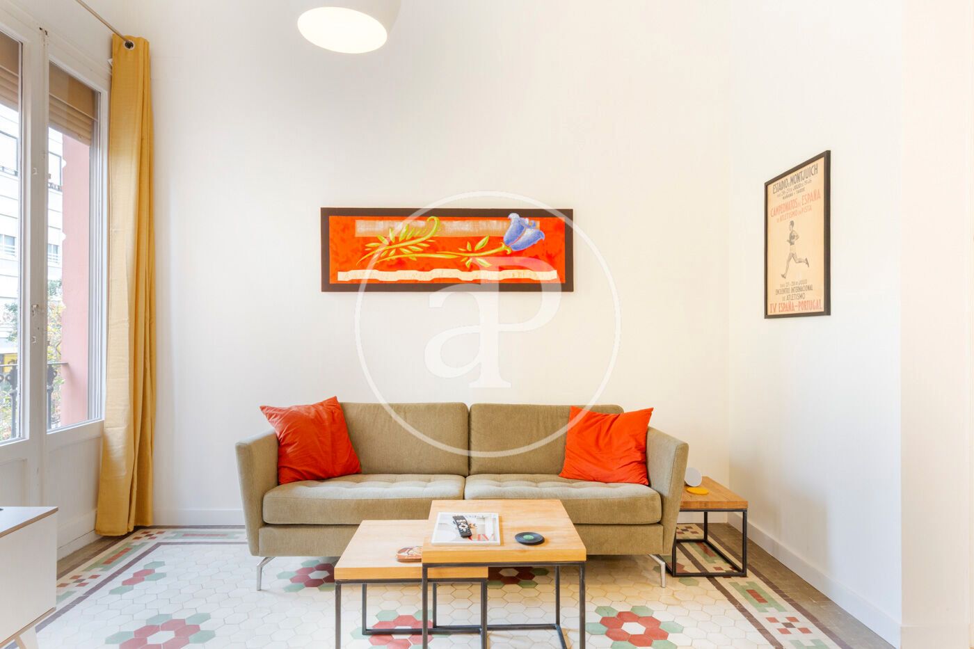 Sala d'estar de Pis de lloguer en  Valencia Capital amb Aire condicionat, Calefacció i Moblat