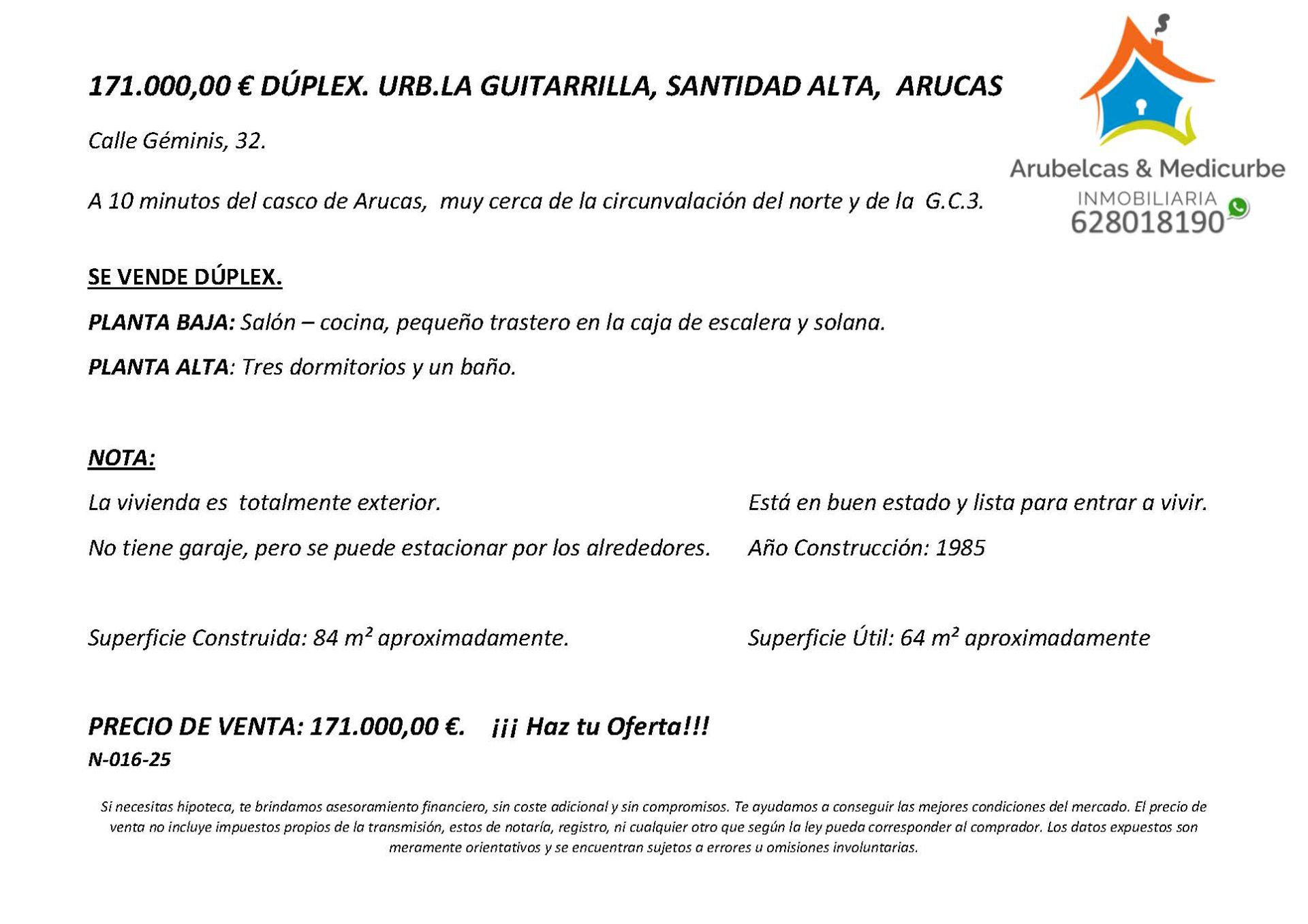 Casa o xalet en venda en Arucas amb Forn, Rentadora i Microones