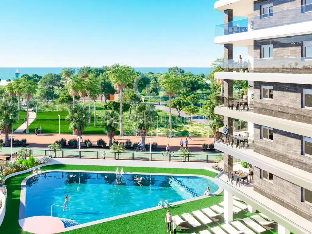 Swimming pool of Apartments for sale in Ribera de Cabanes
