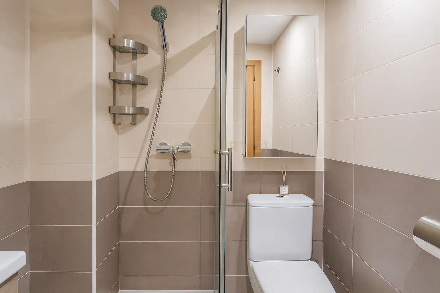 Badezimmer von Wohnungen zur Miete in Calpe / Calp mit Klimaanlage, Ofen und Waschmaschine