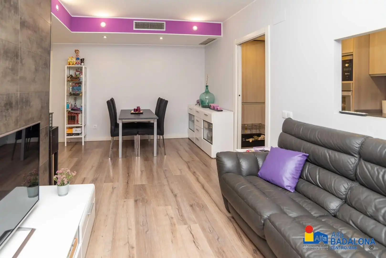 Sala de estar de Piso en venta en Badalona con Aire acondicionado, Calefacción y Jardín privado