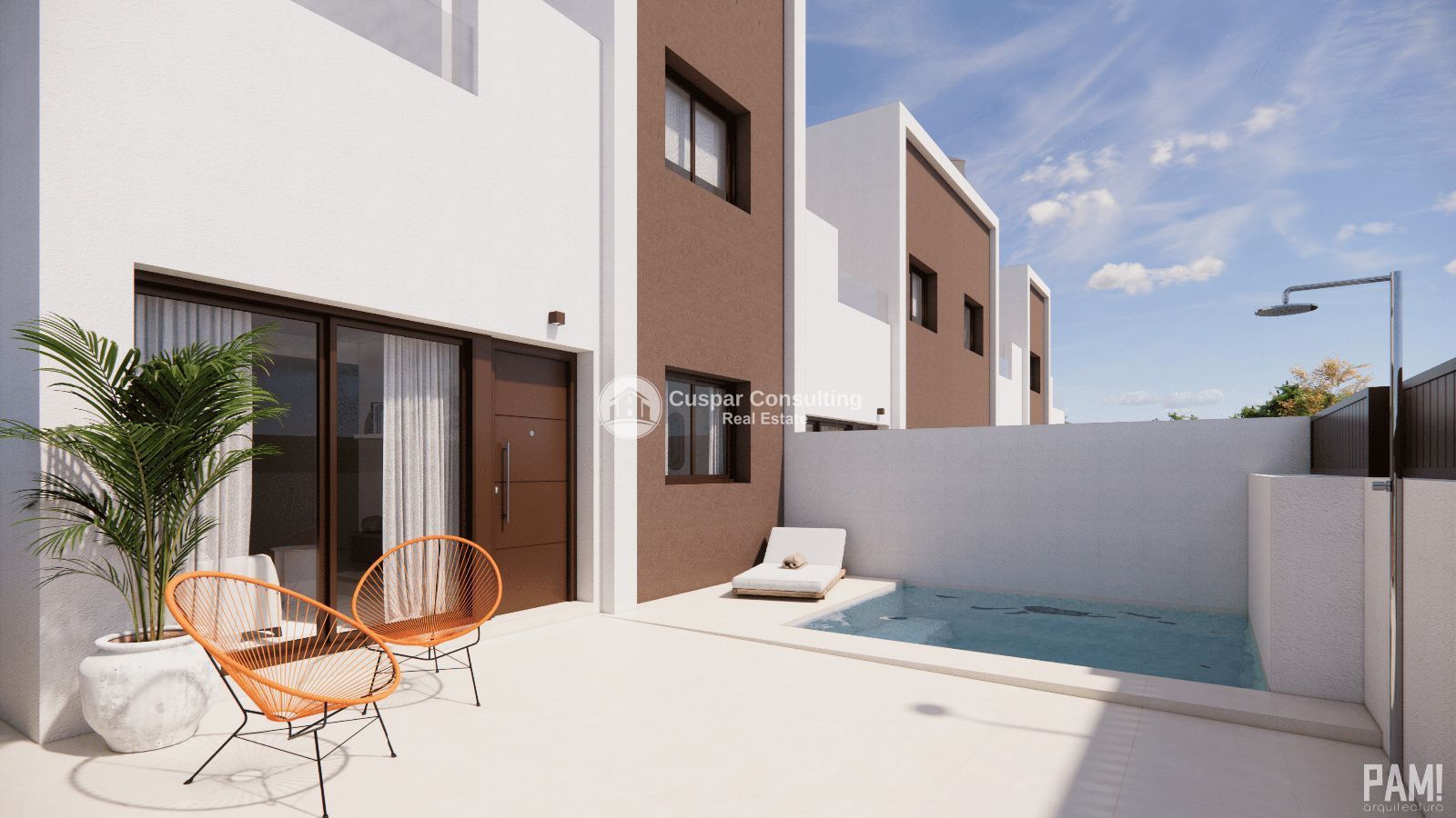 Vista exterior de Casa adosada en venta en Pilar de la Horadada con Calefacción, Jardín privado y Terraza