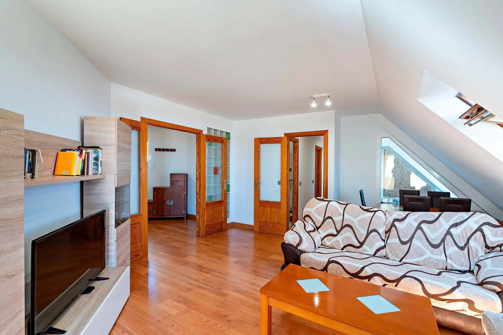 Living room of Flat for sale in Roquetas de Mar  with Air Conditioner, Parquet flooring and Terrace