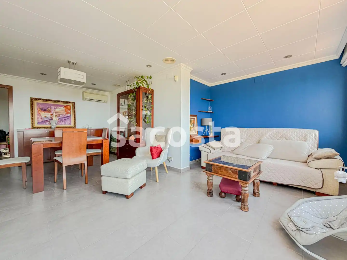 Wohnzimmer von Haus oder Chalet zum Verkauf in Lloret de Mar mit Klimaanlage, Heizung und Terrasse