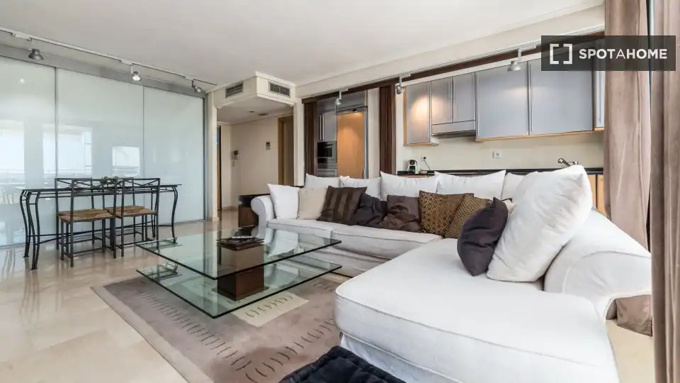 Wohnzimmer von Wohnung zur Miete in Valencia mit Klimaanlage, Heizung und Möbliert
