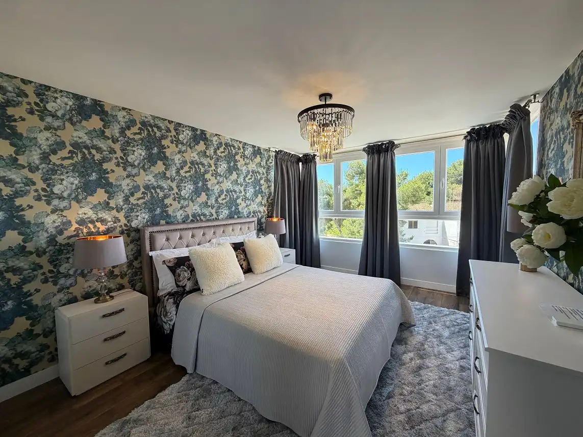 Schlafzimmer von Haus oder Chalet zum Verkauf in Santa Pola mit Klimaanlage, Privatgarten und Möbliert