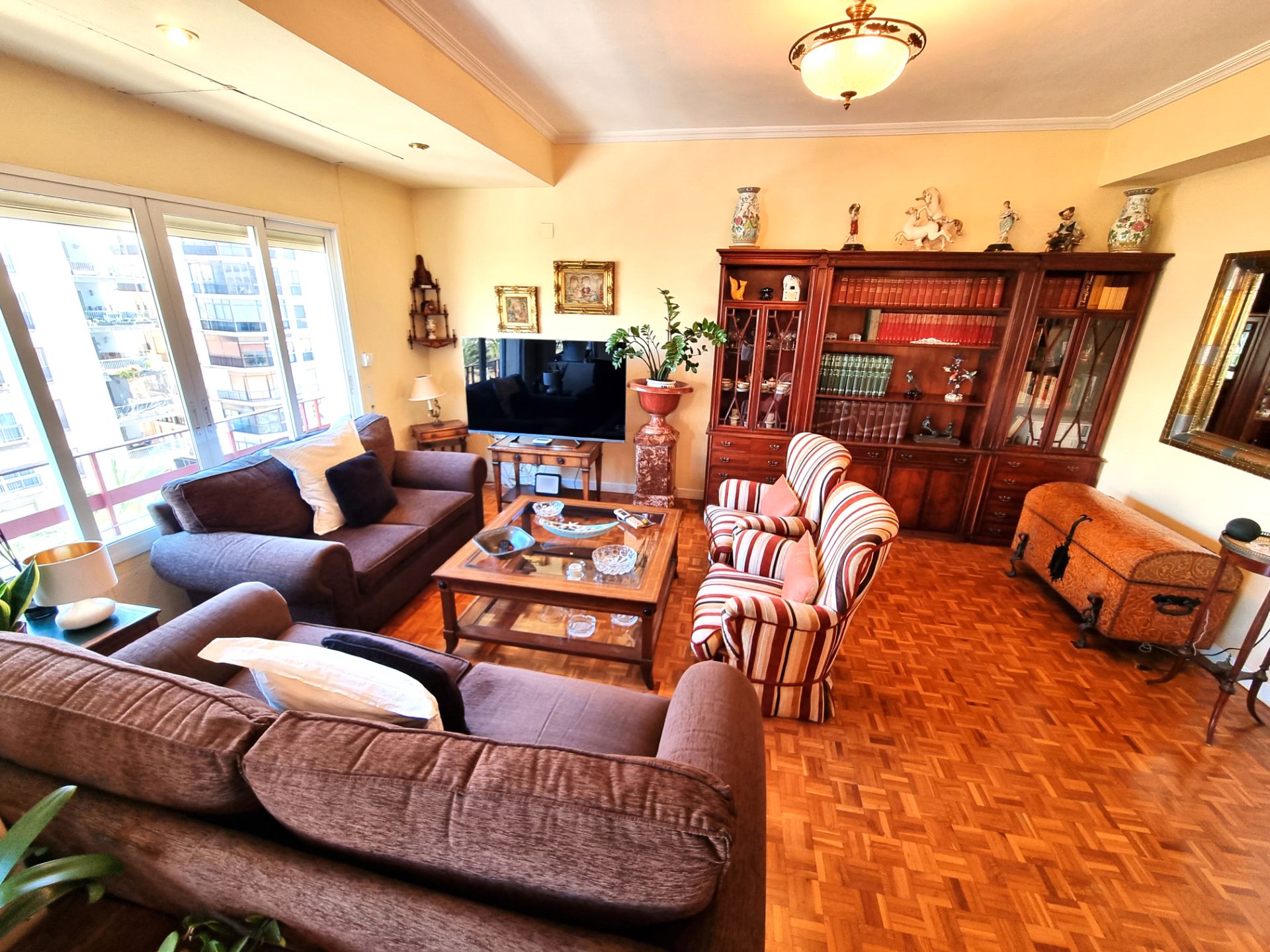 Living room of Flat for sale in Alicante / Alacant  with Heating, Parquet flooring and Terrace