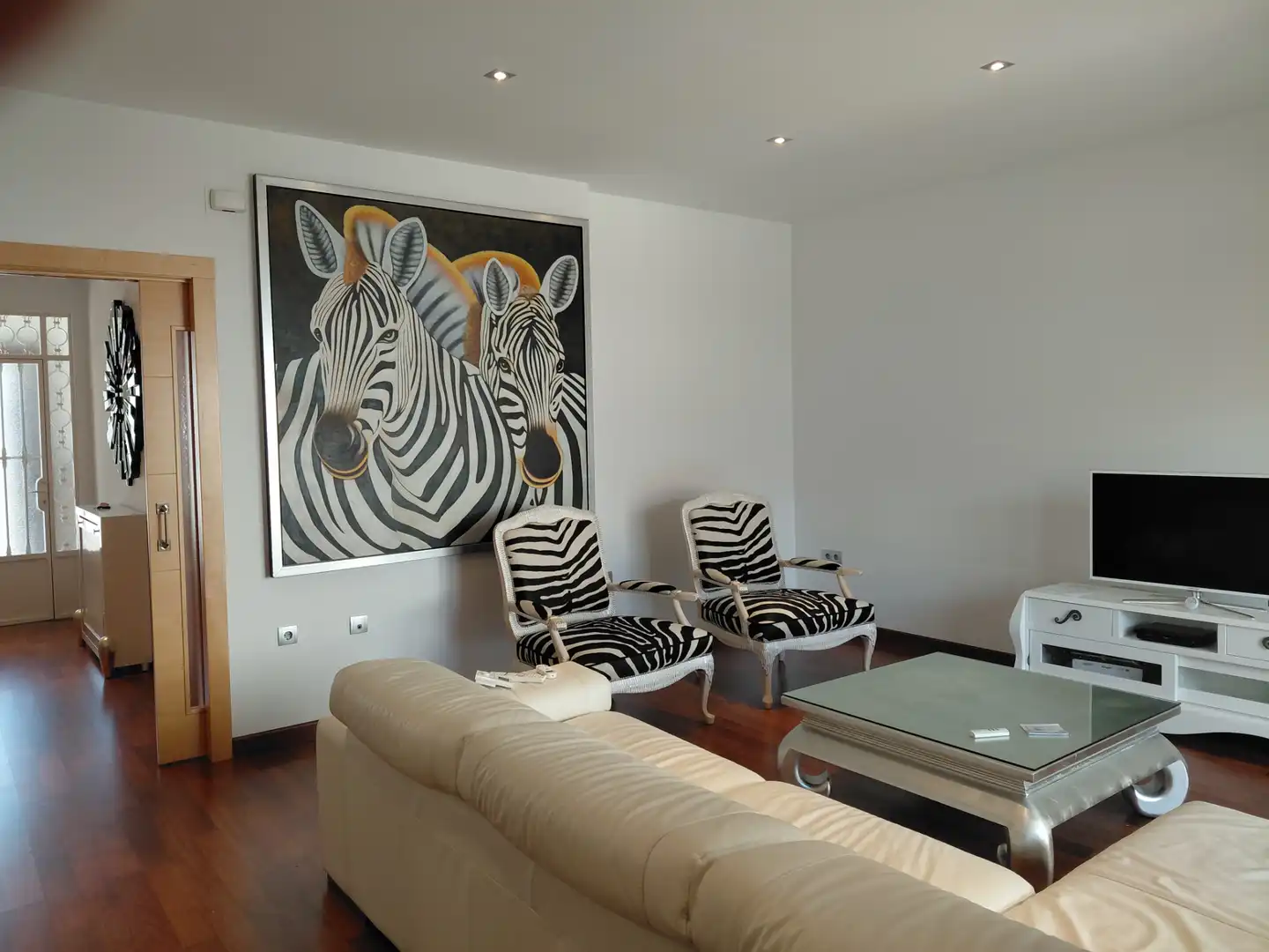 Sala d'estar de Casa adosada en venda en Fuente de Cantos amb Aire condicionat, Calefacció i Jardí privat
