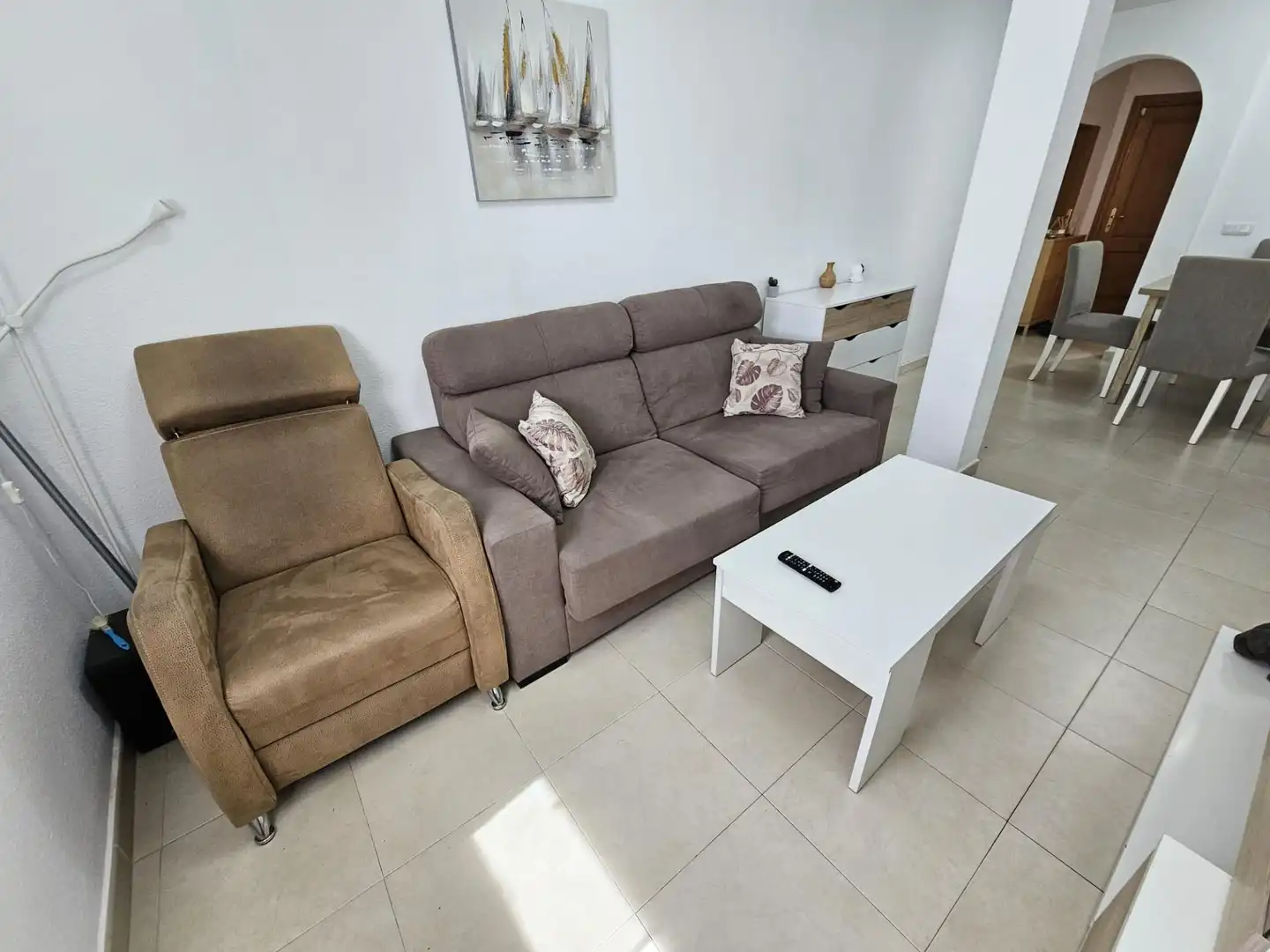 Sala de estar de Piso en venta en Torremolinos con Aire acondicionado, Terraza y Amueblado