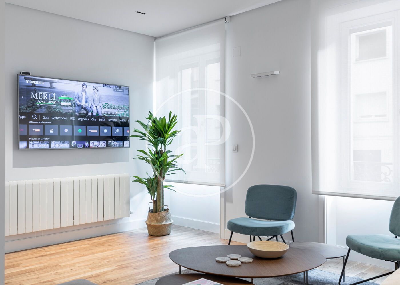 Living room of Flat to rent in  Madrid Capital  with Air Conditioner, Heating and Furnished