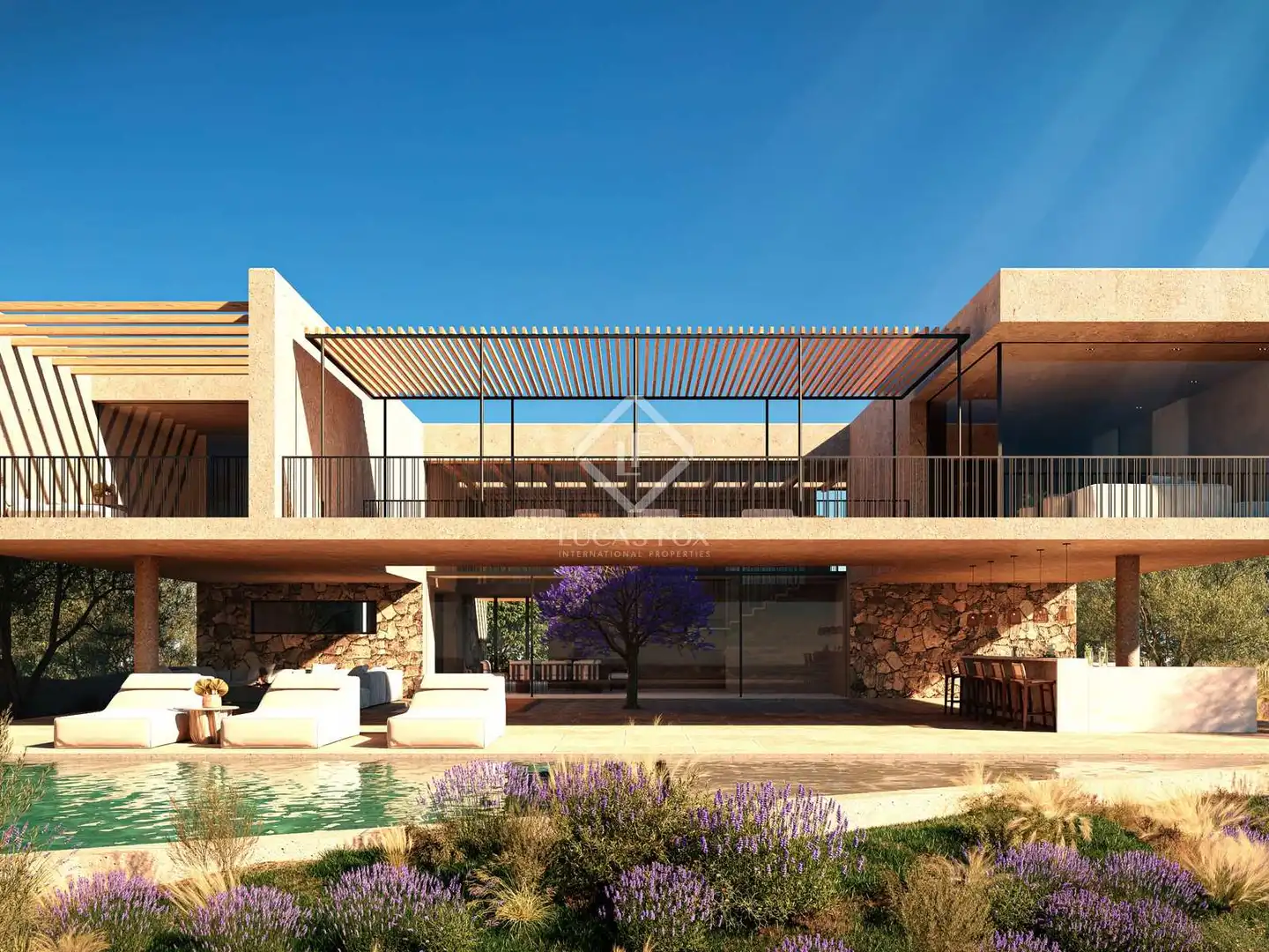 Vista exterior de Casa o xalet en venda en Santa Eulària des Riu amb Aire condicionat, Jardí privat i Terrassa