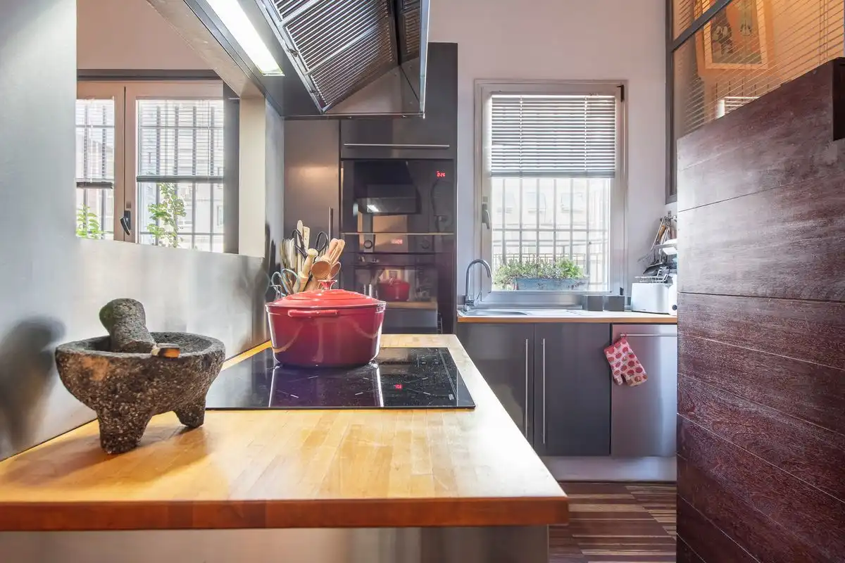 Küche von Loft zum Verkauf in Madrid mit Heizung, Privatgarten und Möbliert