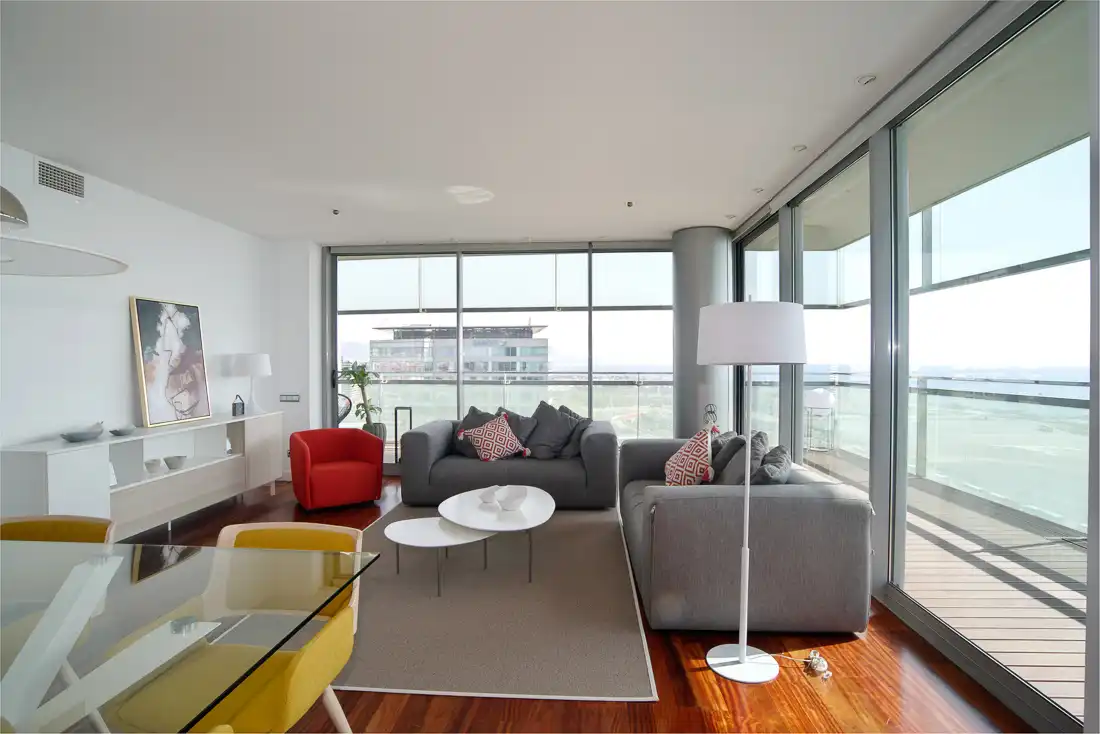 Sala de estar de Piso en venta en Barcelona con Calefacción y Piscina