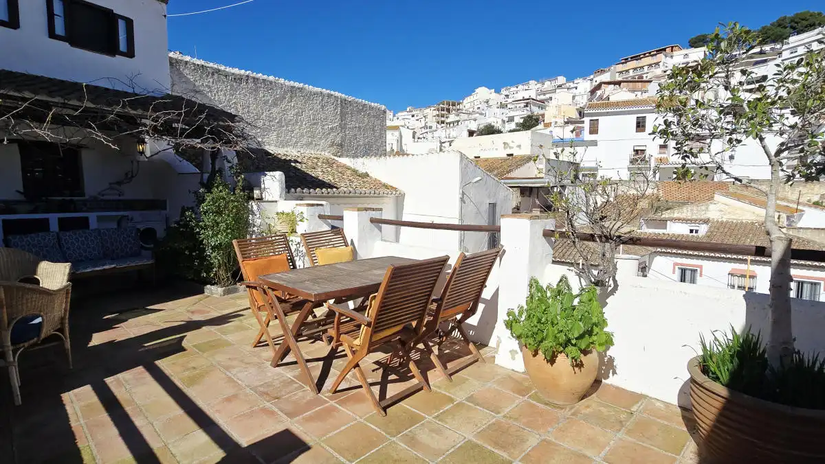Exterior view of Detached homes for sale in Almáchar  with Air Conditioner, Terrace and Furnished