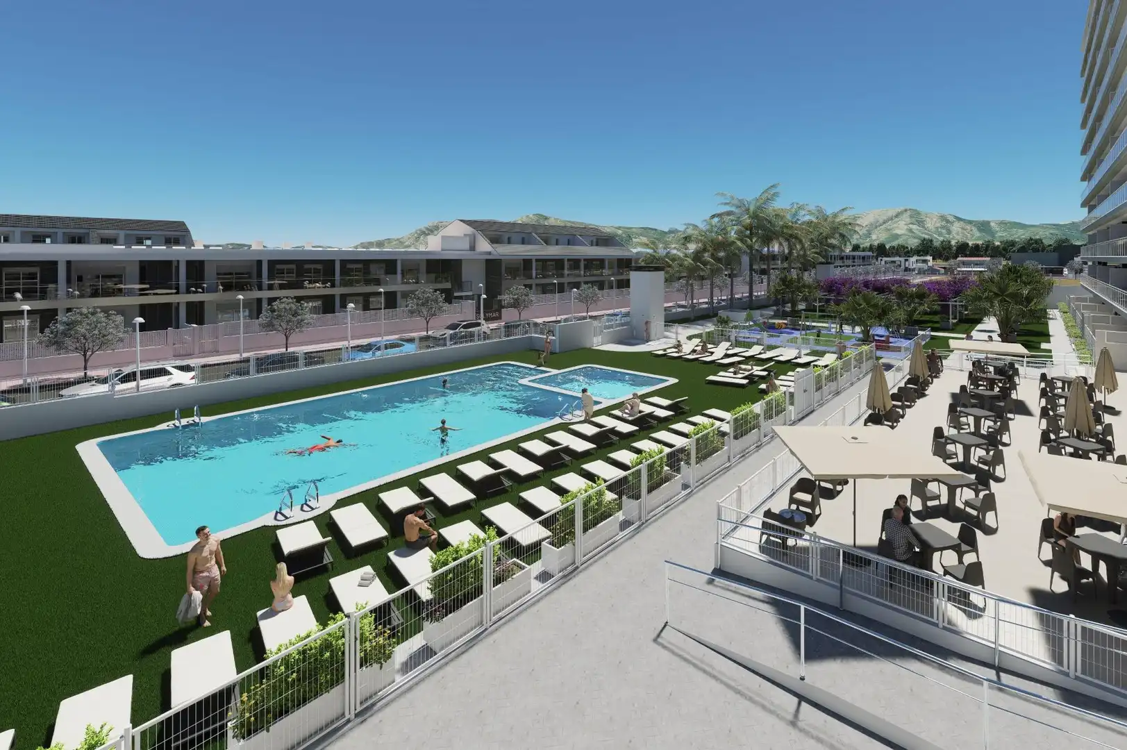 Swimming pool of Flat for sale in Ribera de Cabanes