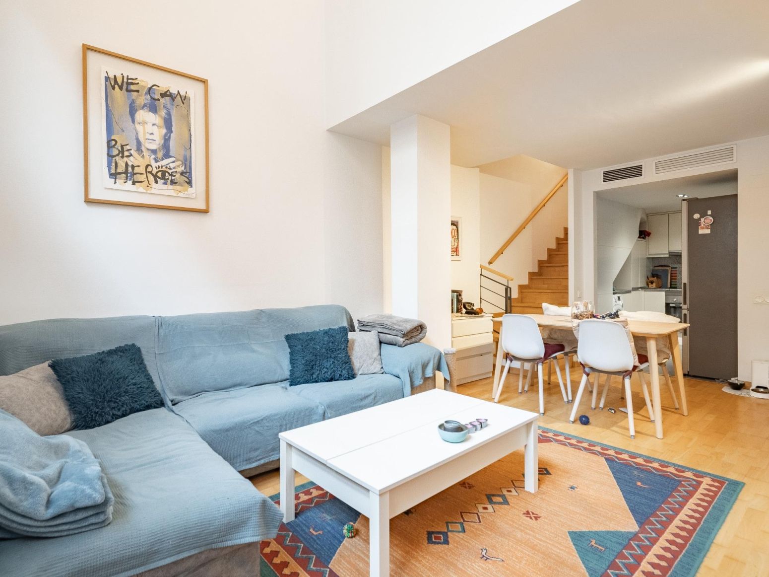 Sala d'estar de Pis en venda en  Barcelona Capital amb Parquet, Terrassa i Balcó