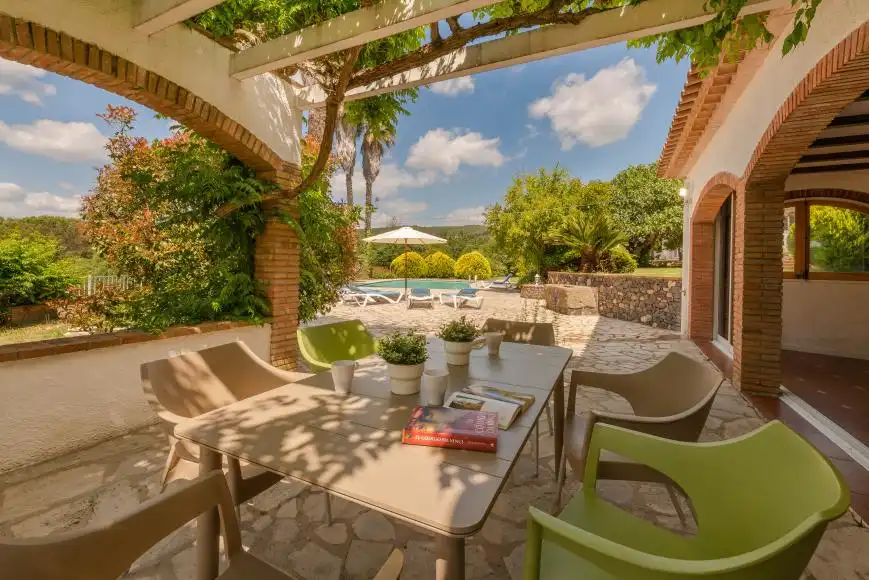 Terrassa de Finca rústica en venda en Riudarenes amb Aire condicionat, Calefacció i Jardí privat