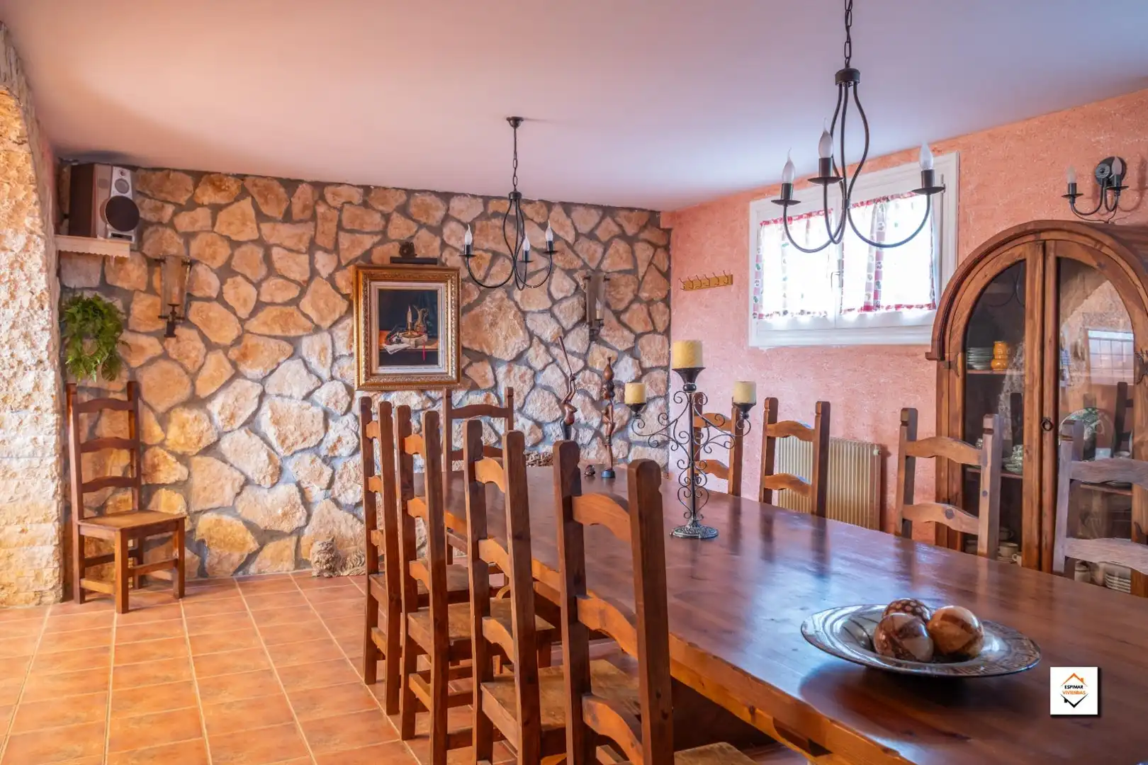 Dining room of Houses for sale in Zaragoza  with Air Conditioner, Heating and Private garden