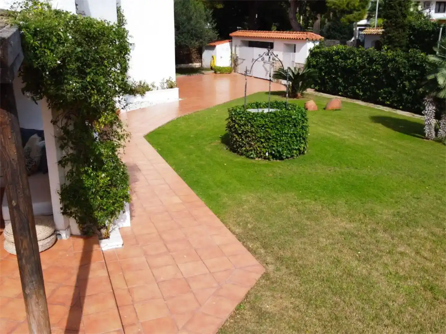 Garten von Wohnung zur Miete in Sitges mit Klimaanlage, Schwimmbad und Balkon