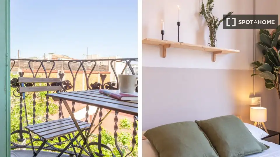 Terraza de Piso para compartir en Barcelona con Aire acondicionado, Calefacción y Terraza