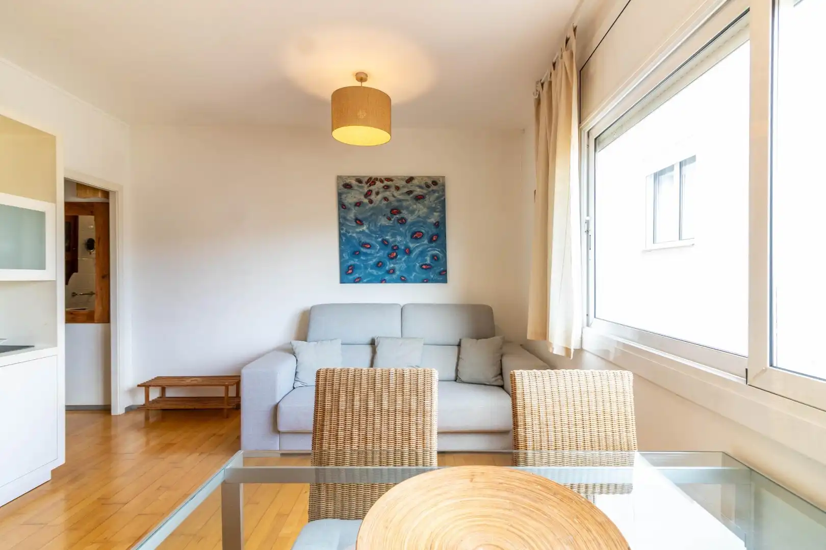 Sala d'estar de Àtic en venda en Barcelona amb Calefacció, Parquet i Moblat