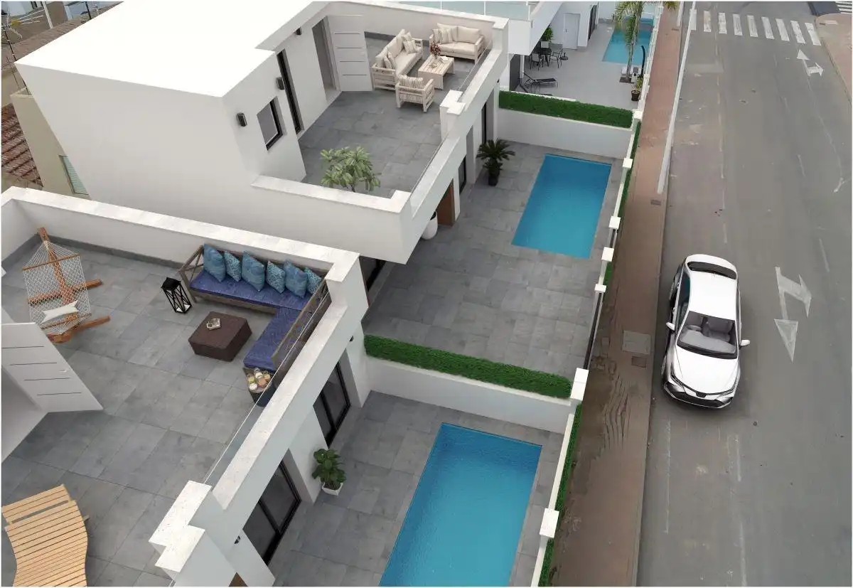Vista exterior de Casa o chalet en venta en San Pedro del Pinatar con Piscina