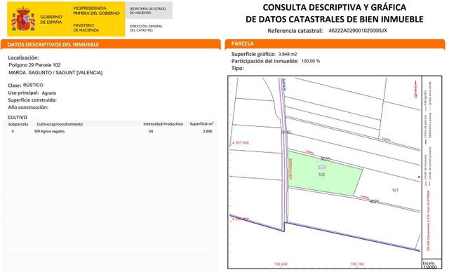 Terreno en Venta en Polígono 29, Parcela 102, 29 en Raxó