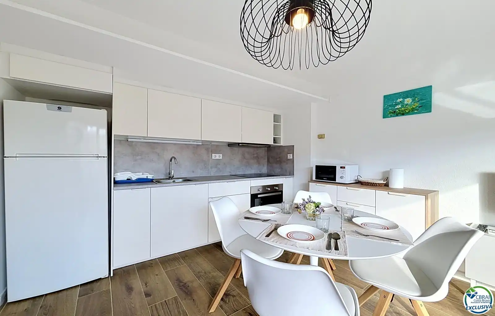 Kitchen of Flat for sale in Roses  with Air Conditioner, Terrace and Furnished