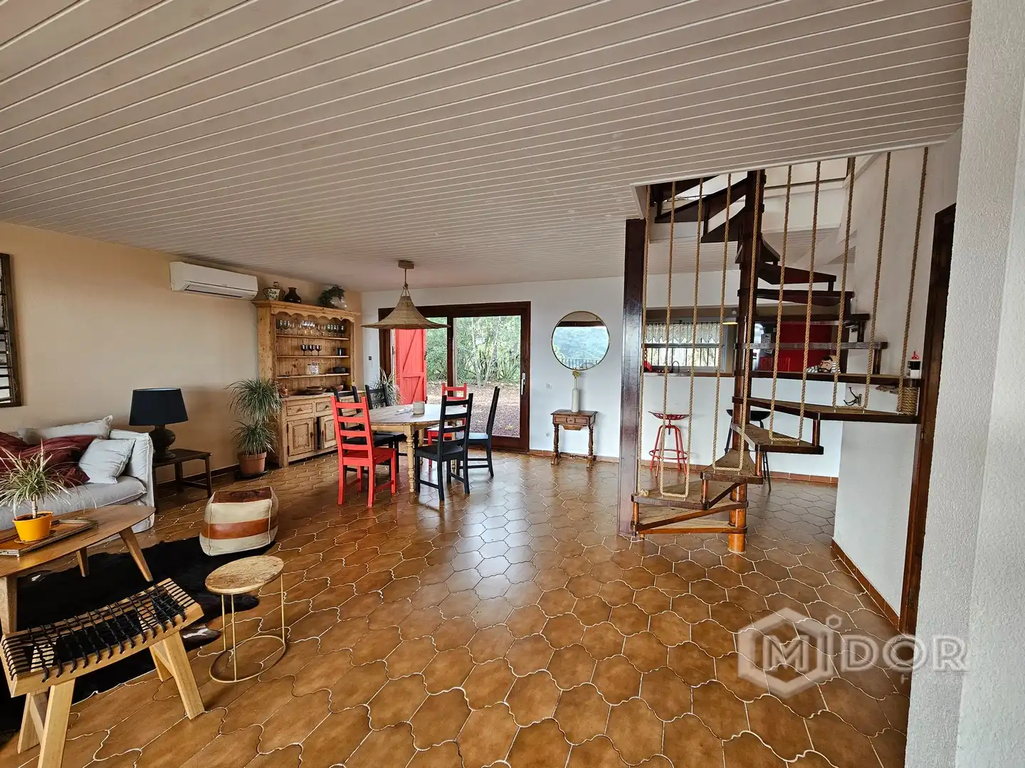 Wohnzimmer von Haus oder Chalet zur Miete in Sant Feliu de Guíxols mit Klimaanlage, Privatgarten und Terrasse