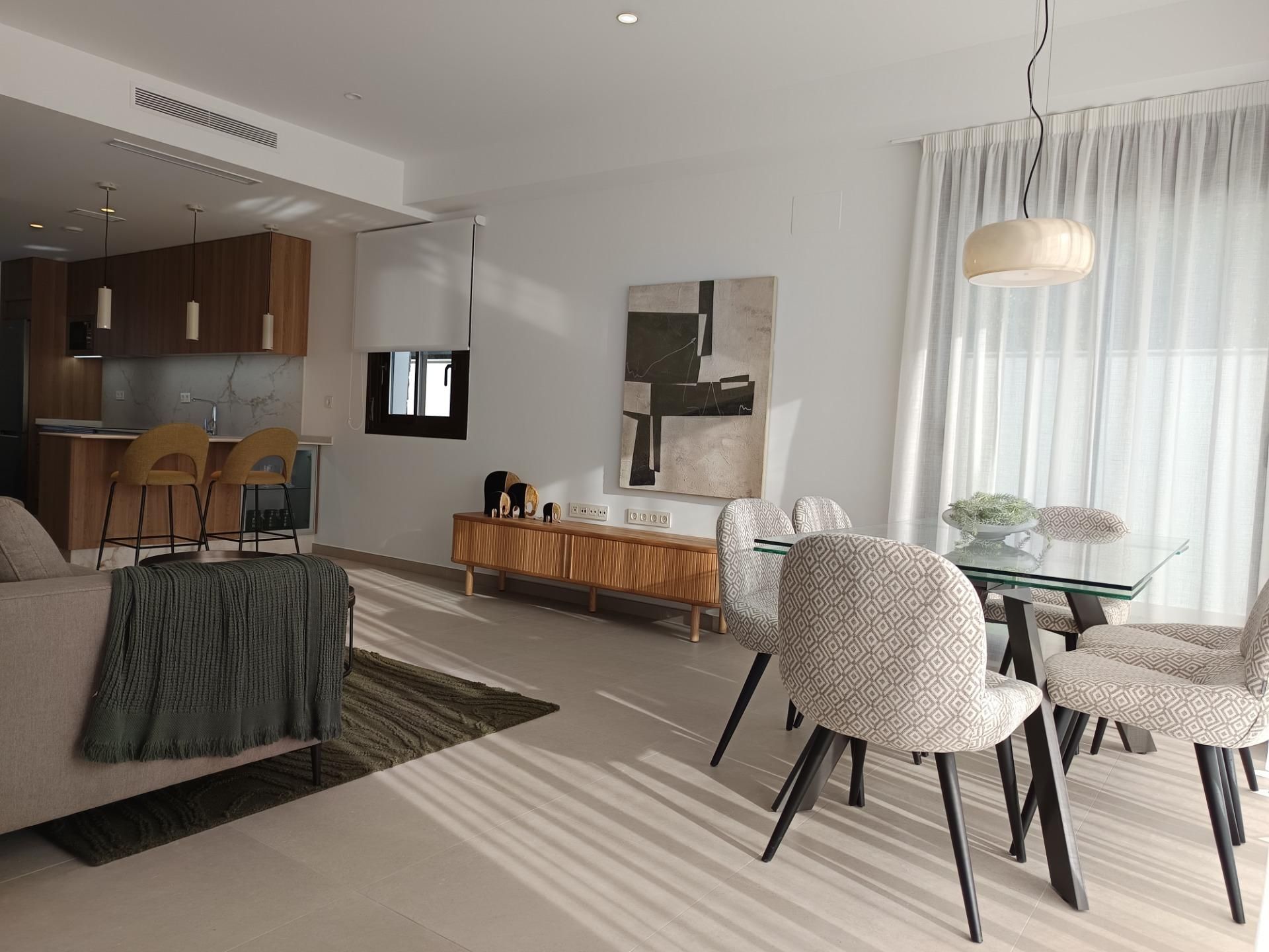 Sala d'estar de Dúplex en venda en Pilar de la Horadada amb Aire condicionat, Jardí privat i Terrassa