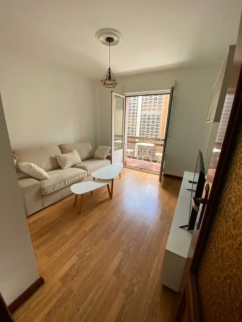 Wohnzimmer von Wohnung zur Miete in Gijón  mit Heizung, Parkett und Terrasse