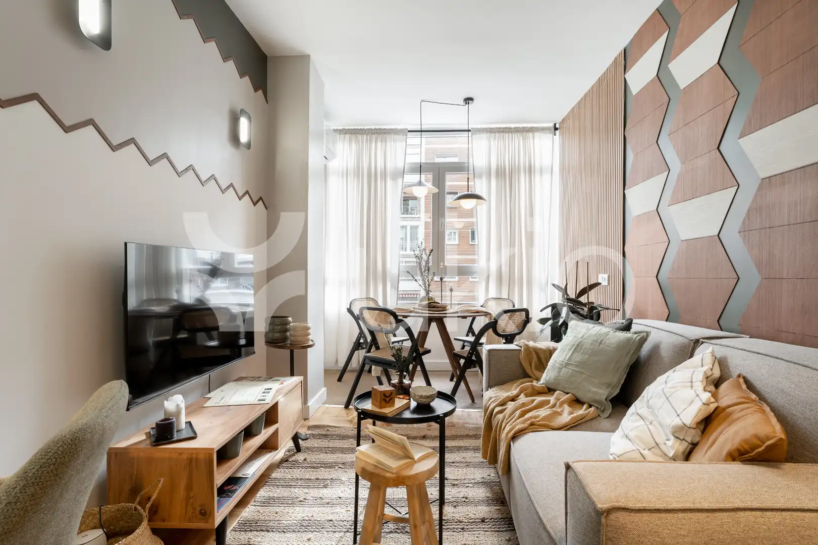 Sala d'estar de Apartament de lloguer en Madrid amb Aire condicionat, Calefacció i Moblat