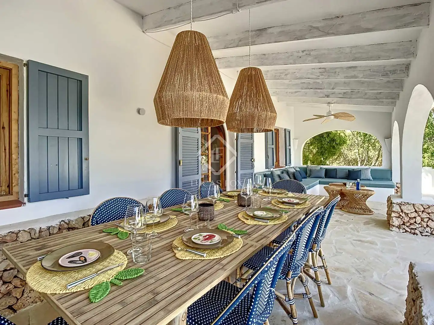 Esszimmer von Haus oder Chalet zur Miete in Alaior mit Klimaanlage, Heizung und Privatgarten