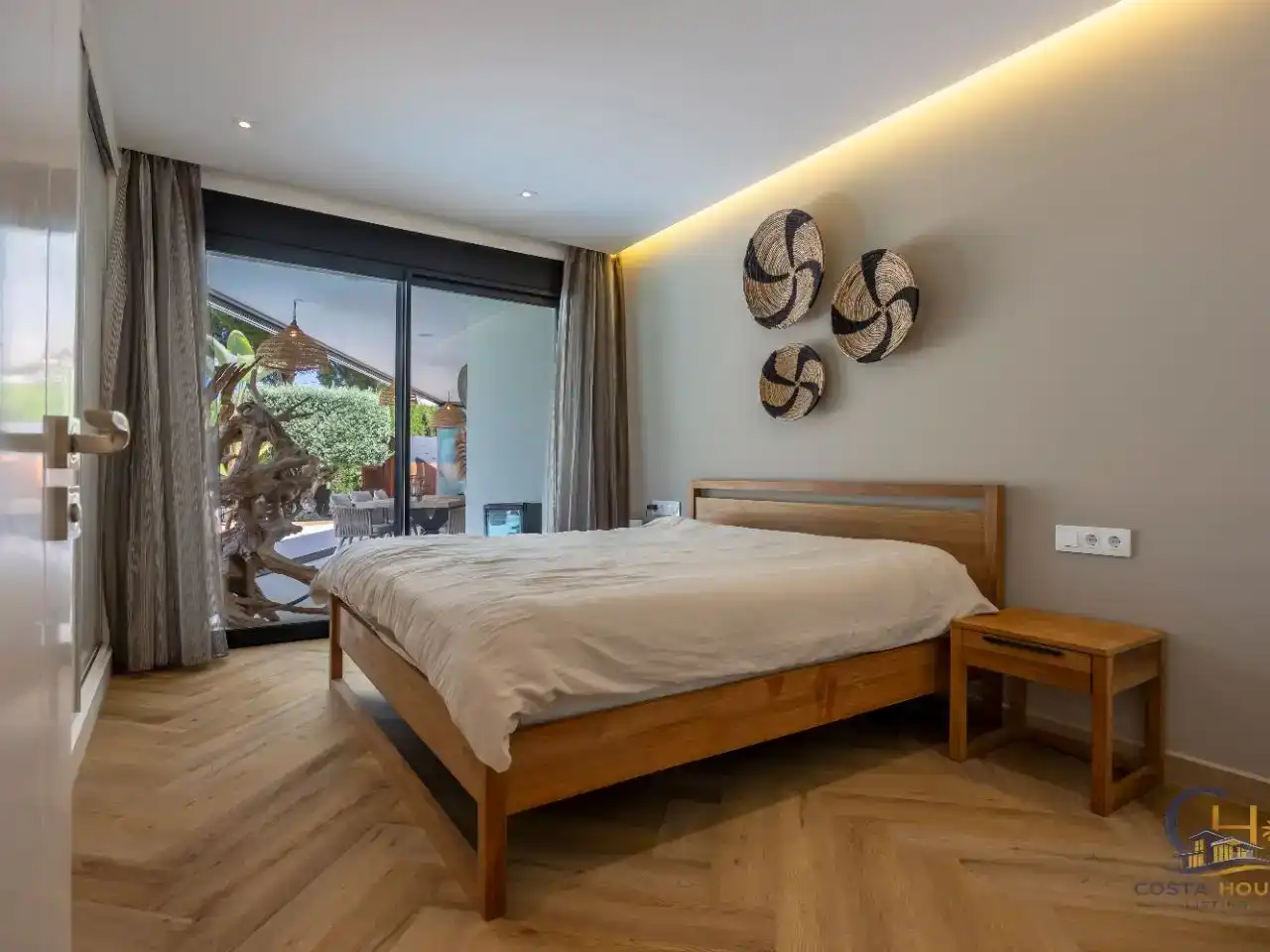 Schlafzimmer von Wohnung zum Verkauf in Moraira mit Klimaanlage, Schwimmbad und Balkon