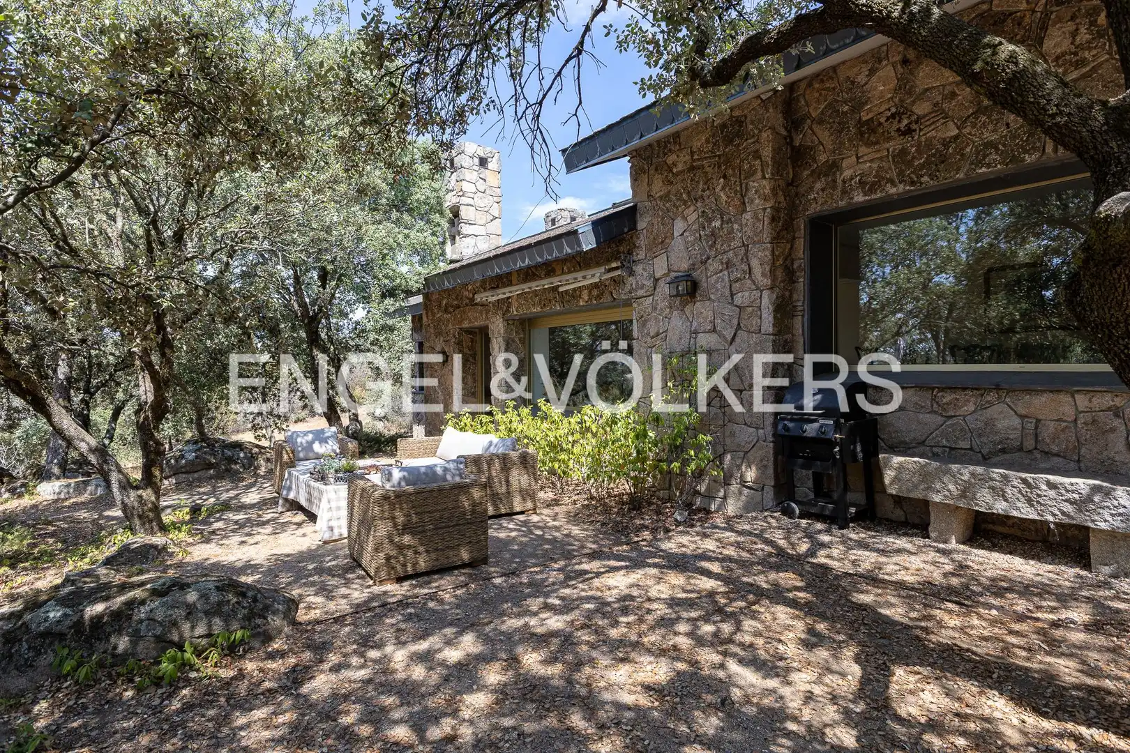 Terrasse von Country house zur Miete in Alpedrete mit Klimaanlage, Heizung und Privatgarten