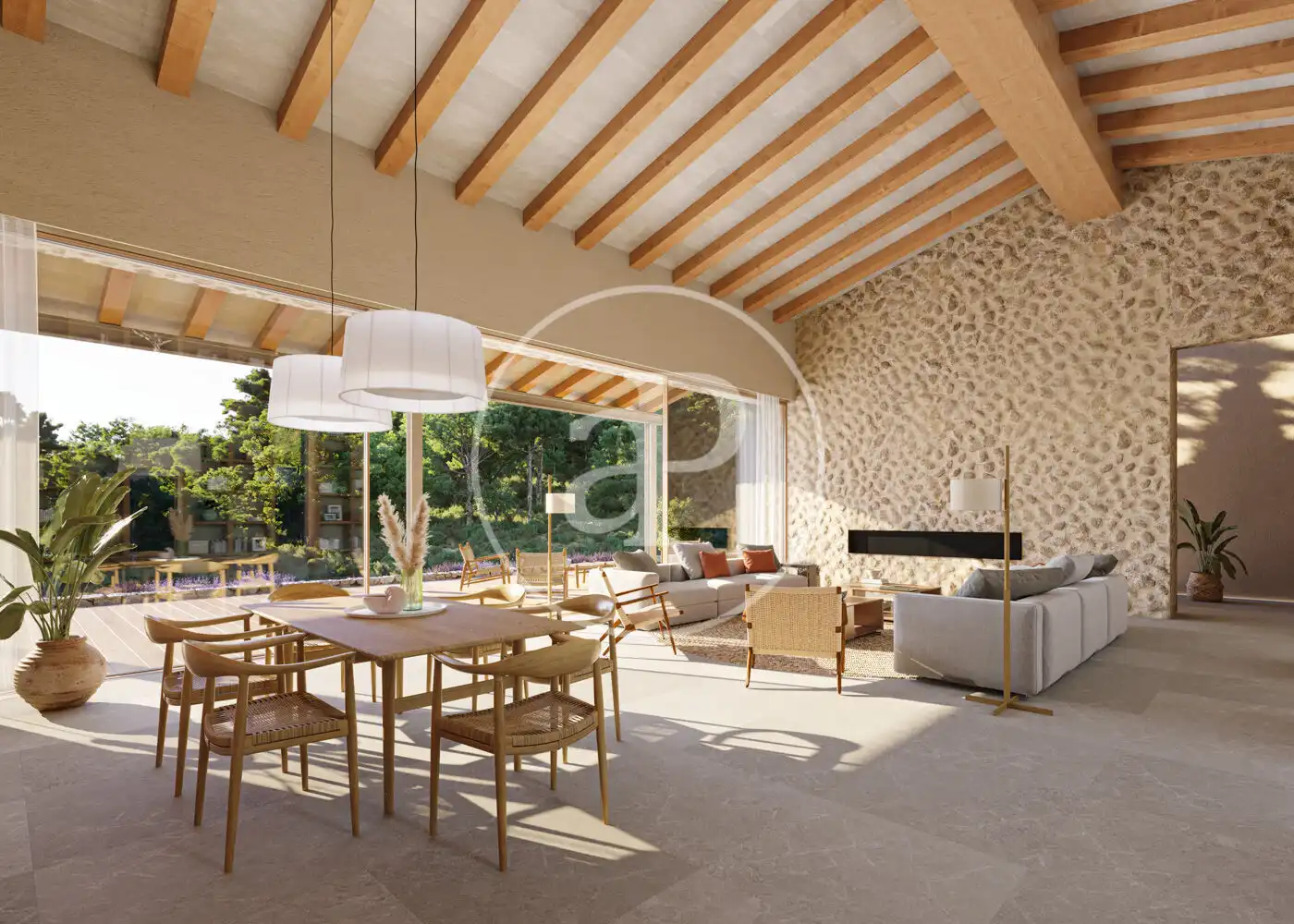 Living room of Houses for sale in Deià  with Air Conditioner, Heating and Private garden