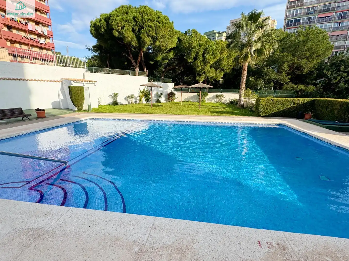 Swimming pool of Apartments for rent in Benidorm  with Air Conditioner, Heating and Private garden