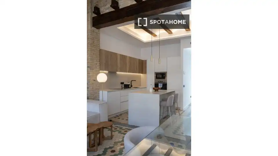Cocina de Piso de alquiler en Valencia con Aire acondicionado, Calefacción y Amueblado