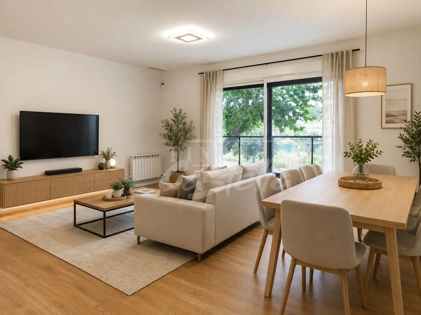 Wohnzimmer von Wohnung zur Miete in Mataró mit Klimaanlage, Heizung und Terrasse