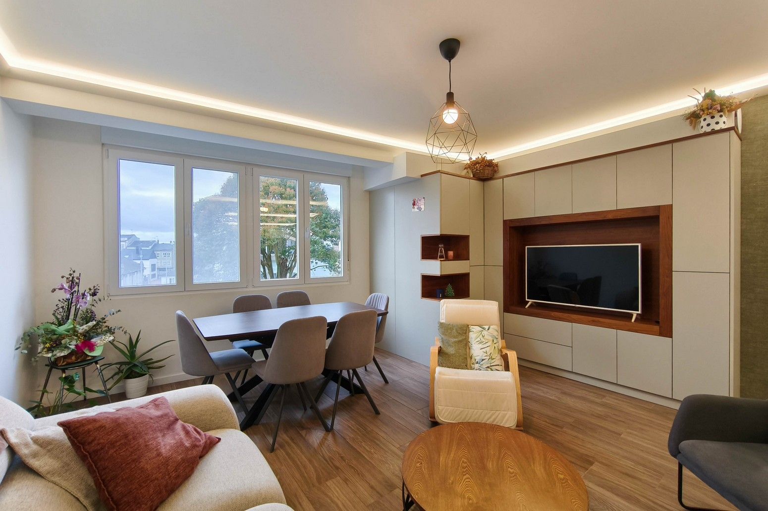 Wohnzimmer von Wohnung zum Verkauf in Lugo Capital mit Heizung, Parkett und Terrasse