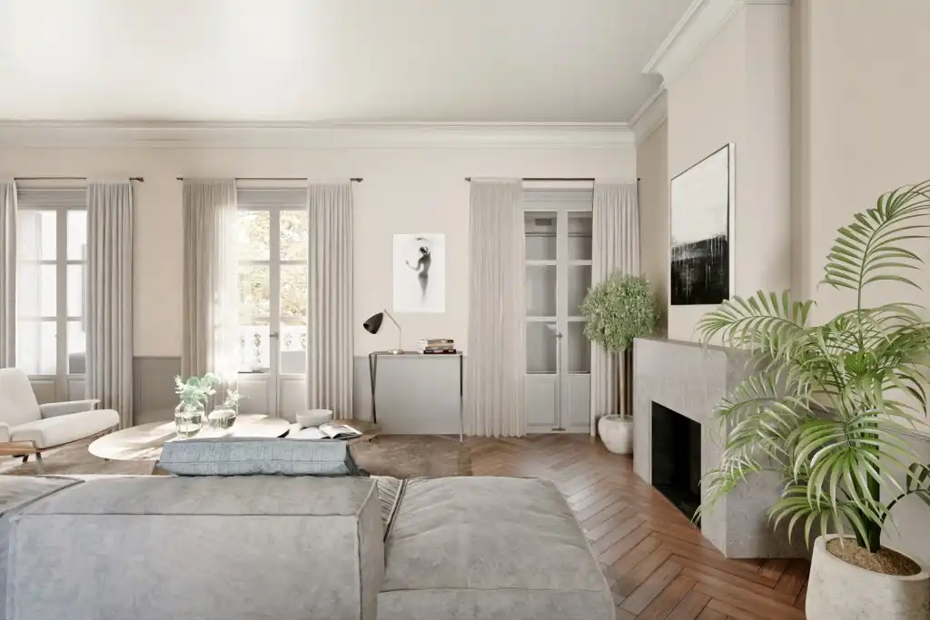 Wohnzimmer von Einfamilien-Reihenhaus zum Verkauf in  Palma de Mallorca mit Klimaanlage, Heizung und Terrasse