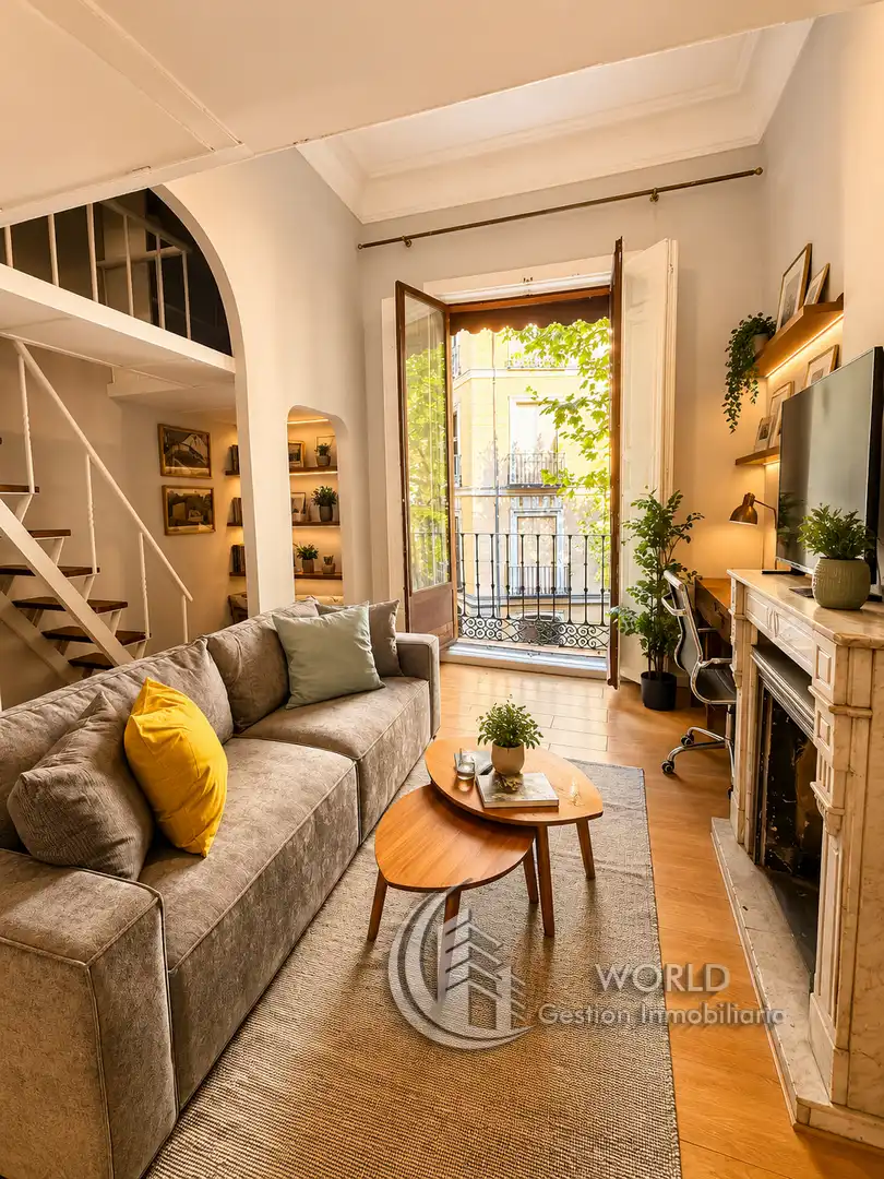 Living room of Flat for rent in Madrid  with Heating, Furnished and Washing machine